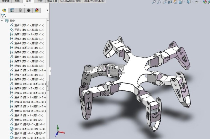 仿生六足机器人 - 机器人模型图纸 - 沐风网