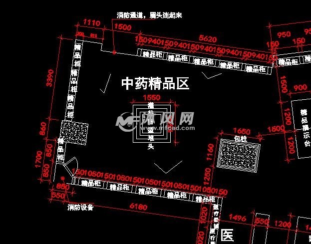 某药品连锁经营有限公司药店平面布置设计图