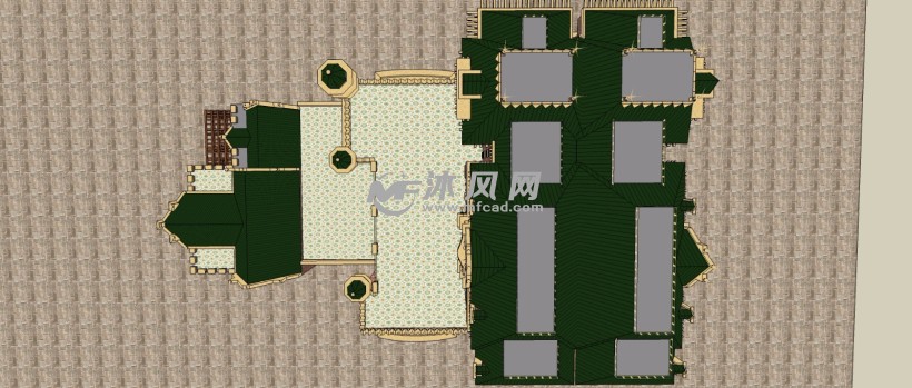 外国古建筑城堡宫殿俯视图