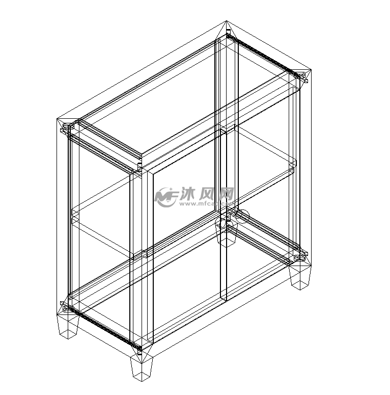 新中式柜透视图