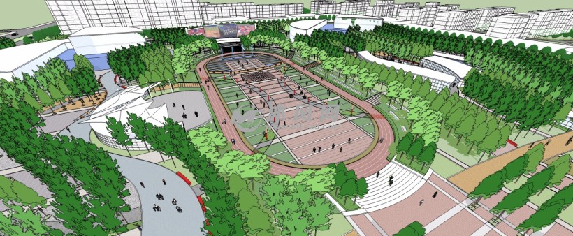 奥运主题公园广场规划设计三维模型
