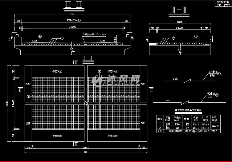桥面铺装钢筋网构造图