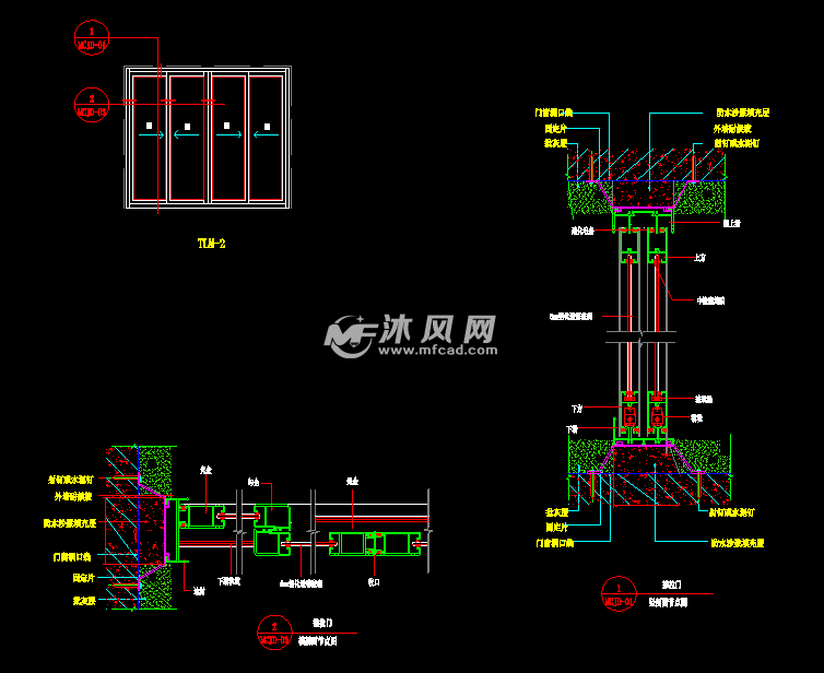 铝合金门窗节点cad图