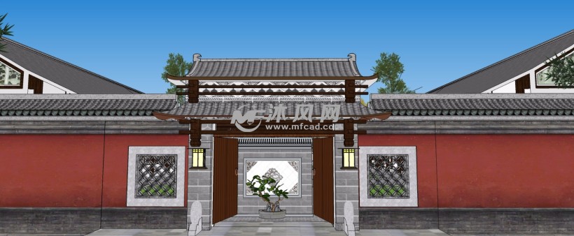 寺庙祠堂纪念馆古建筑大门