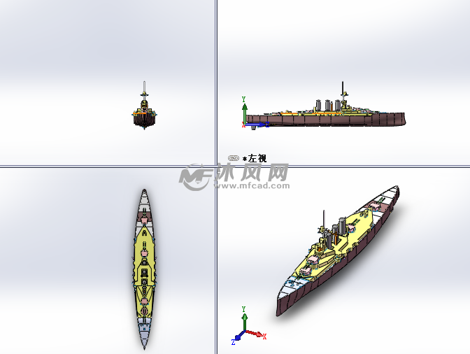 驱逐舰设计模型三视图