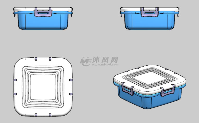 便当盒模型设计 - 日常用品图纸 - 沐风网