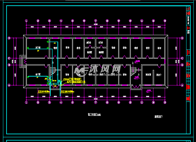 工厂厂房及宿舍布线平面图 - 工农业建筑图纸 - 沐风网