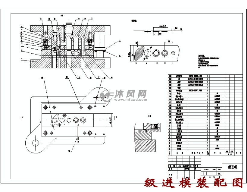 小盖板的冲压模具设计级进模