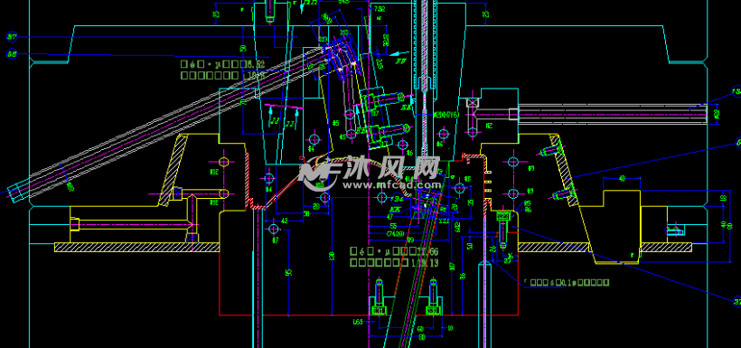 前模抽芯空调外壳底壳热流道模具