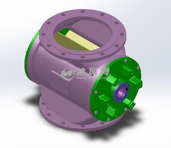 星型给料阀三维图 - 阀体图纸 - 沐风网