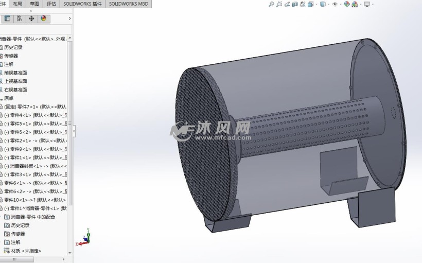 消音器总装图 - 工装图纸 - 沐风网