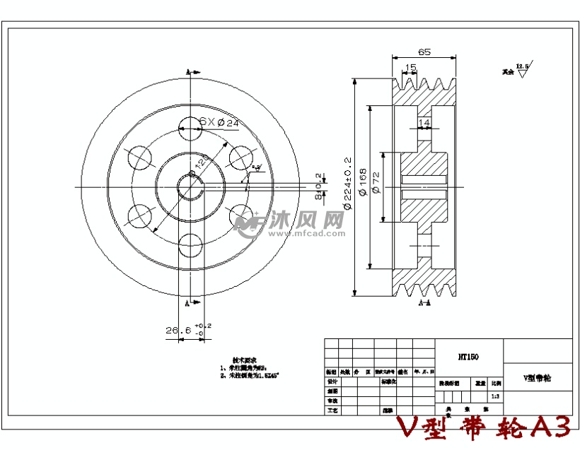 v型带轮a3