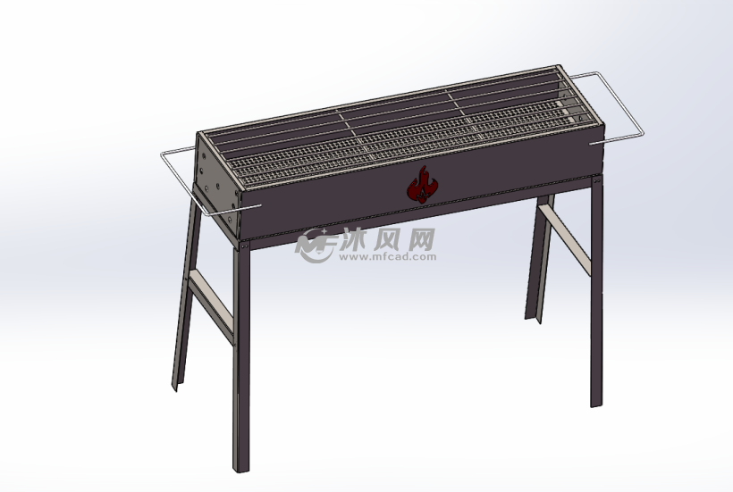 烧烤架钣金3d模型 - 厨房用具图纸 - 沐风网