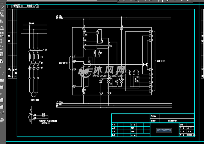 cad图纸 电气工程 电气原理 真空泵电动机主回路原理图