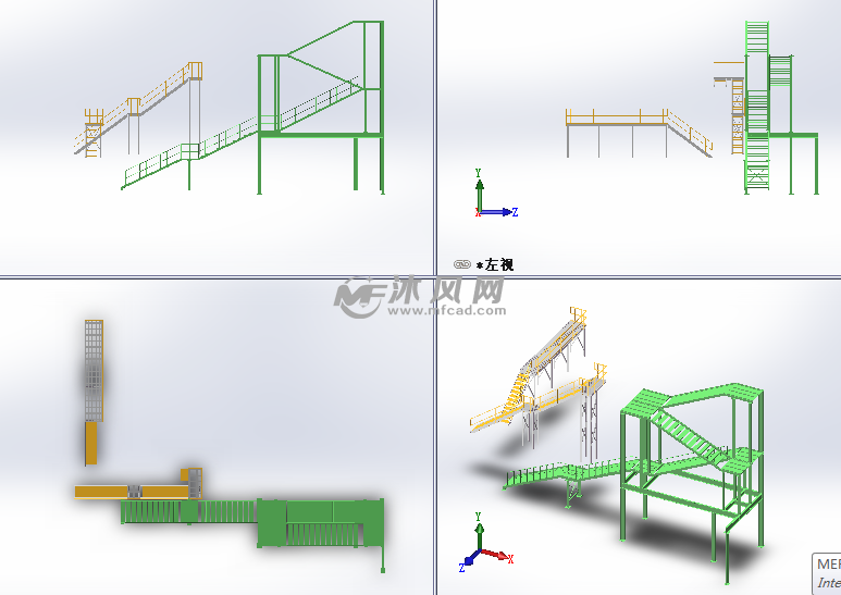 金属制楼梯设计模型三视图