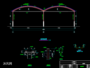 管桁架钢结构菜市场大棚图纸