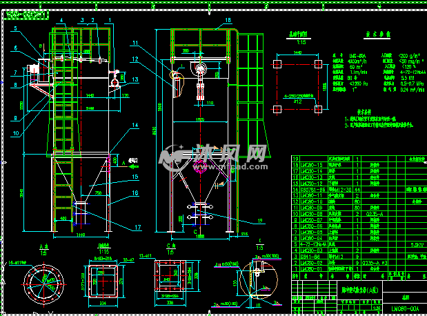 lmc小型系列脉冲袋式除尘器总图 - 通用设备图纸 - 沐风网