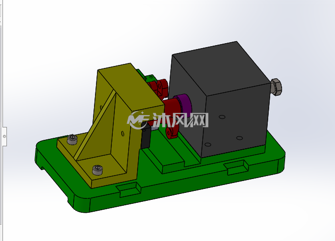 杠杆三铣8槽夹具设计三维图