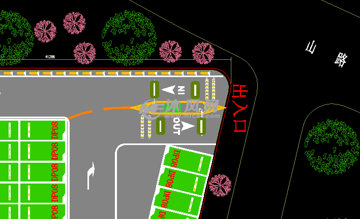 商场停车场平面布局和出入口及动线规划图 - 交通建筑