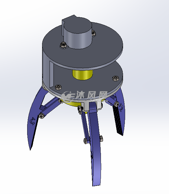 三爪夹持器3d模型