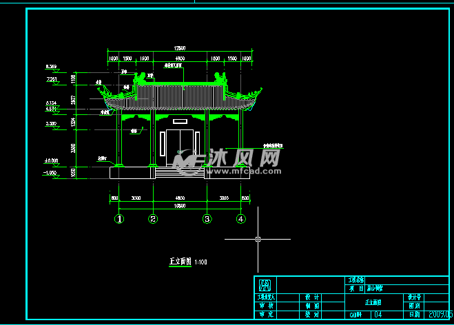 单层仿古建筑庙 - 景观及古建筑图纸 - 沐风网