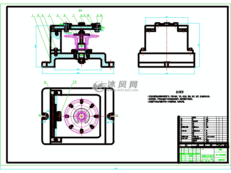 法兰盘钻孔夹具cad-model