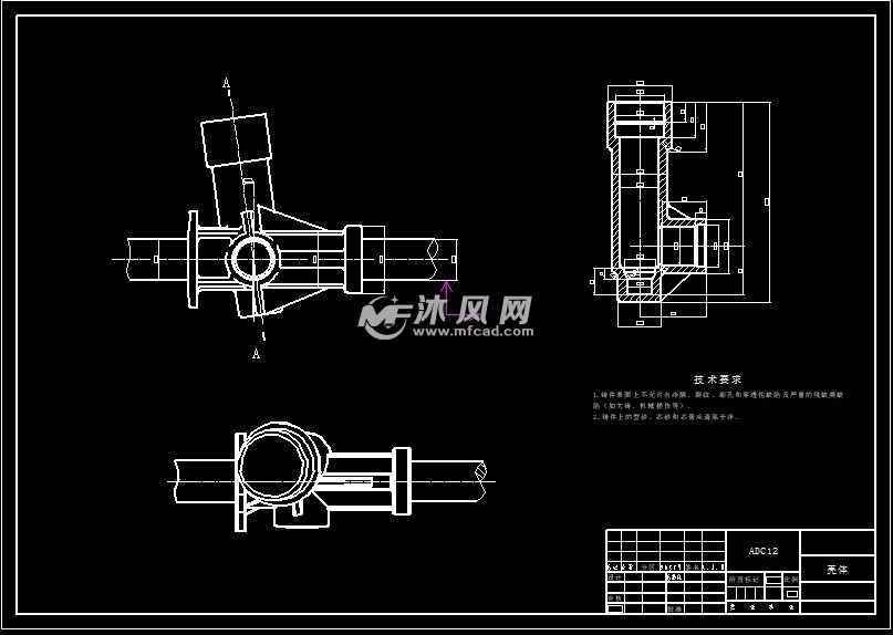 汽车转向器cad图纸