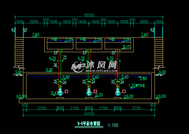 高效沉淀池平面布置图 - 污水处理设备图纸 - 沐风网