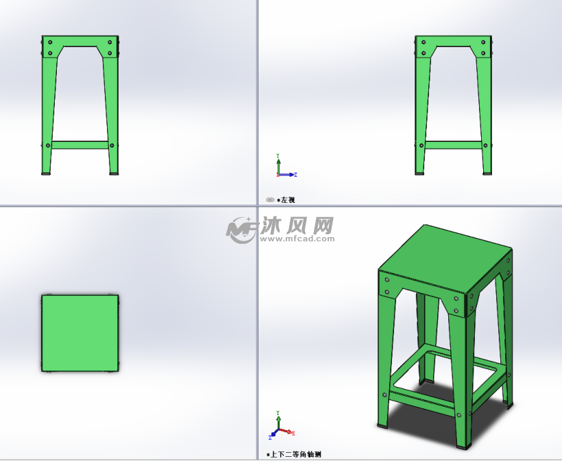 钣金凳子图纸