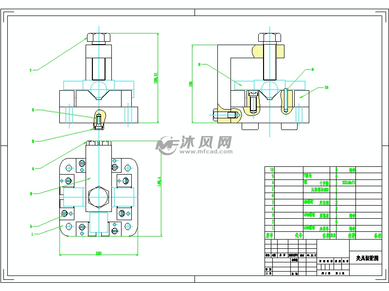 十字轴铣端面专用夹具设计cad