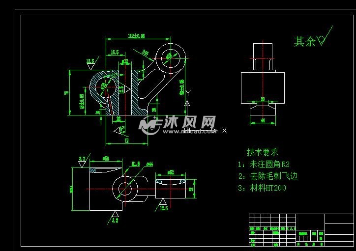 气门摇臂轴支座铣44平面