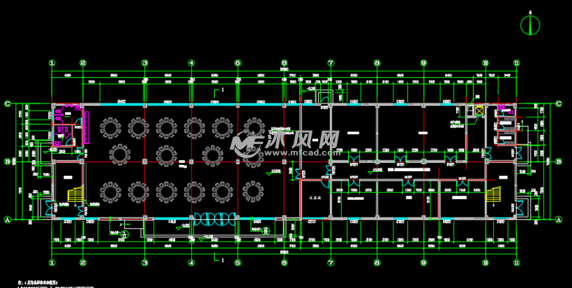 某工厂三层工厂食堂建筑设计施工图纸