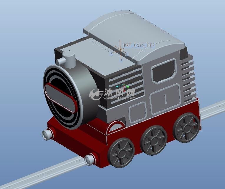 卡通小火车头三维模型图纸