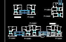 55断桥铝合金门窗断面图
