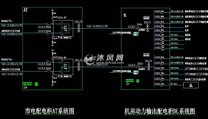 计算机房精密配电及ups配电电气系统图纸