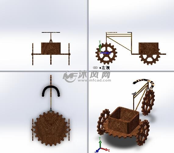 工艺品三轮车设计模型 - 艺术品/工艺品图纸 - 沐风网