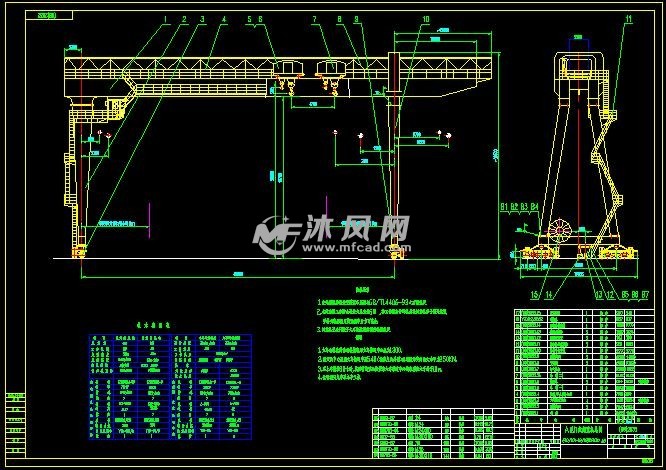 a型门式起重机详图 - 工程机械/建筑机械图纸 - 沐风网