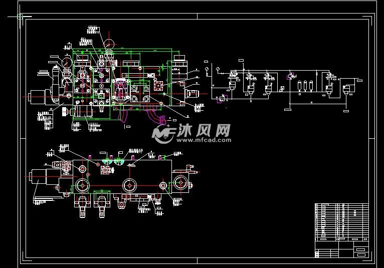 yp2080压砖机液压系统原理图和集成阀块图