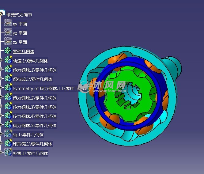 catia球笼式万向节模型