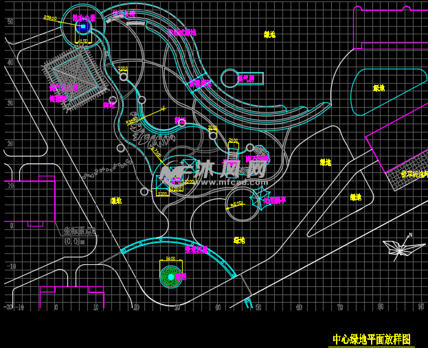 中心绿地平面放样图