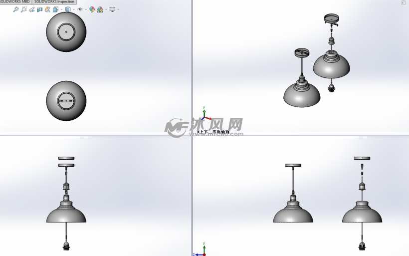 吊灯分解模型图
