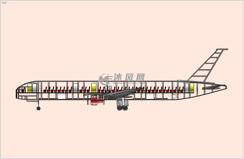 波音757-200模型飞机建模 - 航空航天图纸 - 沐风网