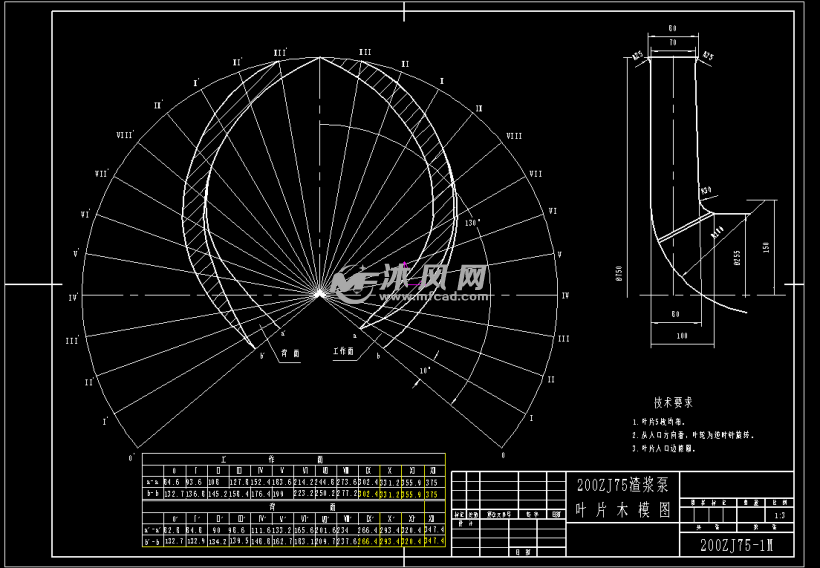 叶片木模图