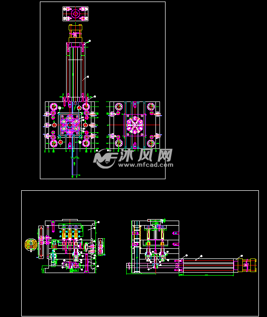 带内螺牙的圆珠笔笔筒模具