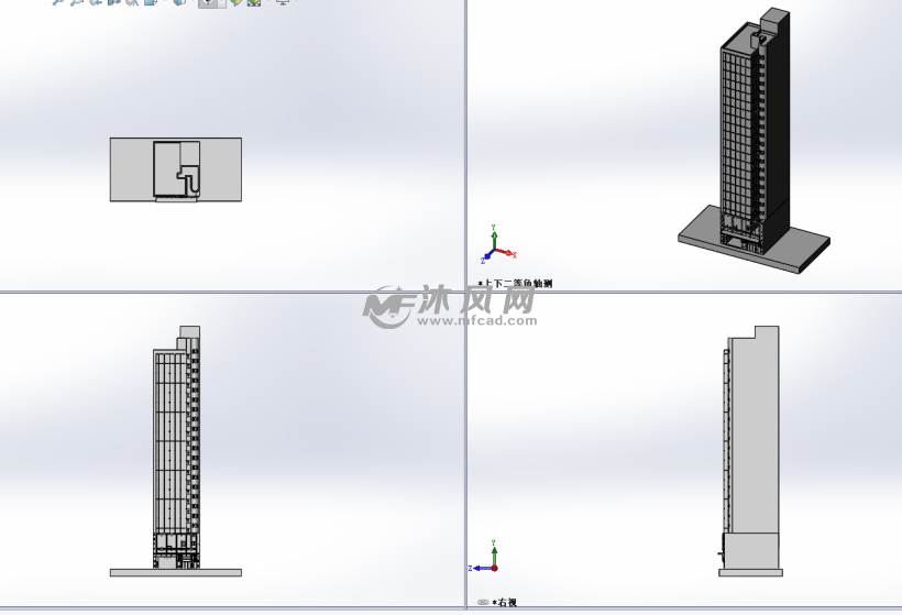 某高楼模型结构设计图 - 建筑模型图纸 - 沐风网