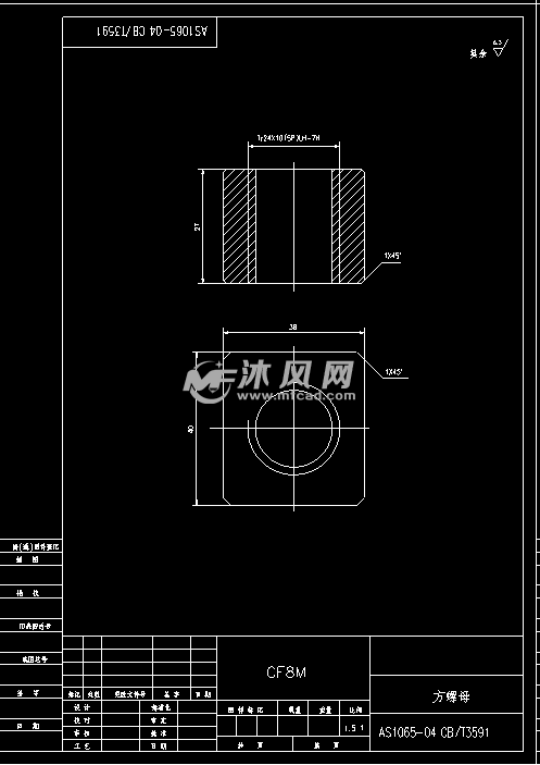 a10065 cb-t466型闸阀 阀体图纸 沐风网