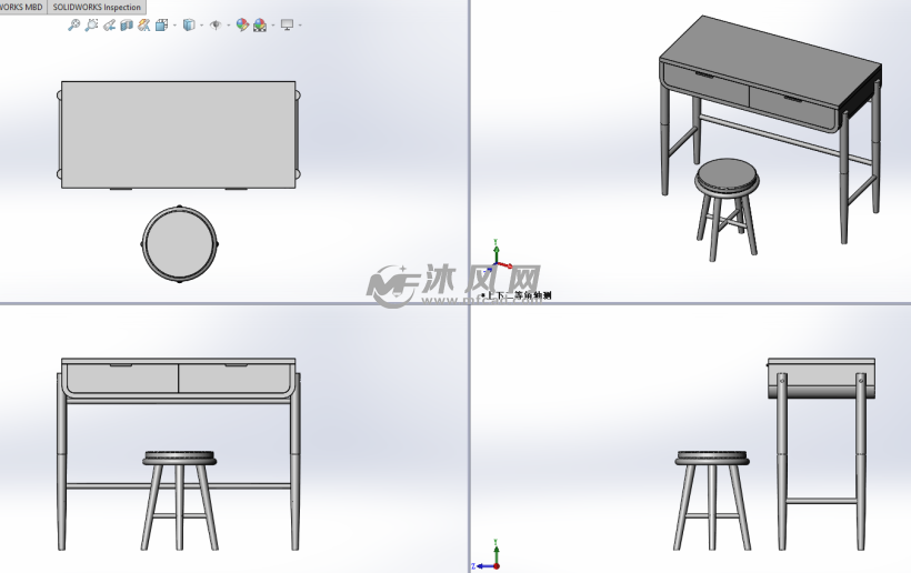 梳妆台模型设计图