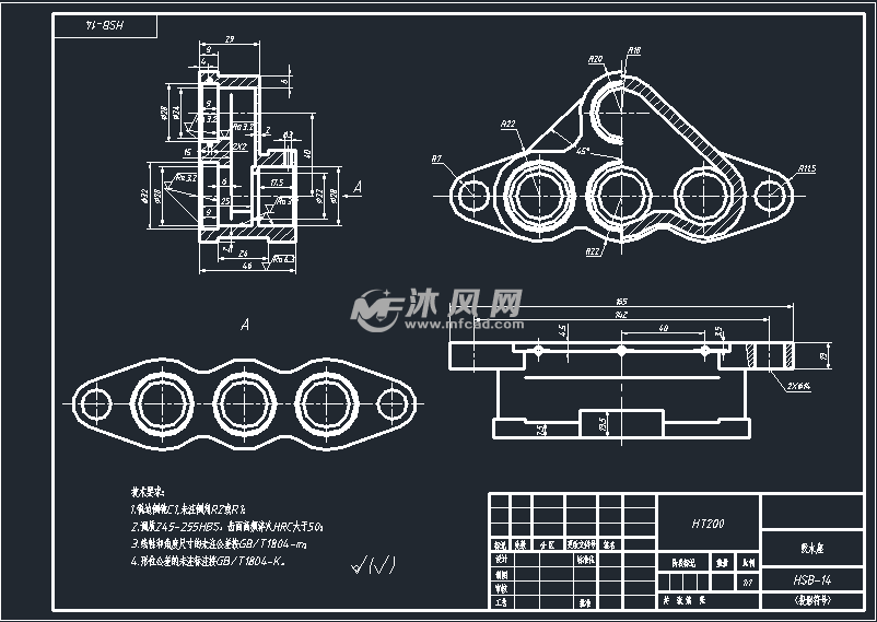 三缸活塞泵cad图纸