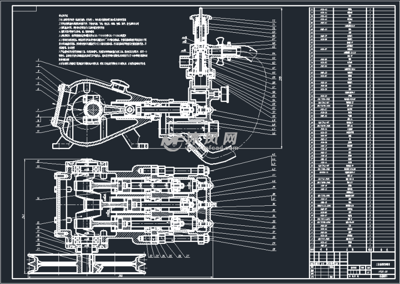 三缸活塞泵cad图纸