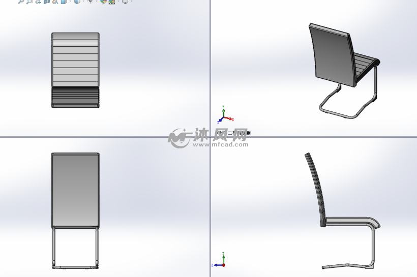 办公椅模型三视图